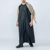 Pakaian Muslim Tradisional Pria Thobe Bordir, Pakaian Thobe Warna Solid, Jubba Pria, Thobe/Thawb Arab Custom