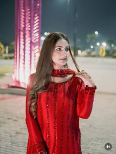 <b>Red</b> Women Indian Pakistani Suit Set Embroidered Crepe Kurta Palazzo Elegant Festive Outfit - Product Image 2