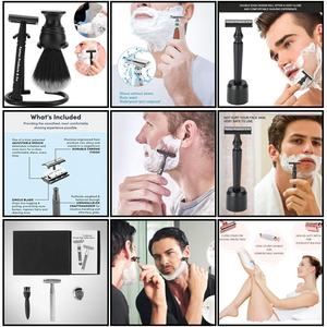 High Quality Safety Shaving <b>razor</b> and Stand Double Edge Safety <b>razor</b> <b>Set</b> for Men Custom logo Barber - Product Image 4