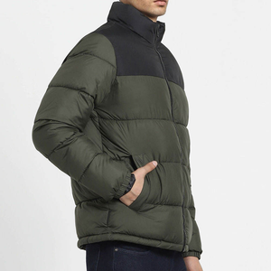 <b>Men's</b> Color Blocking <b>Puffer</b> Jacket Stand Collar Zipper Quilted Winter <b>Coat</b> - Product Image 6