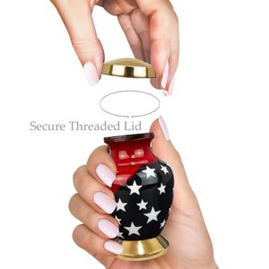 Elegant Aluminum <b>Keepsake</b> Cremation Urn <b>Memorial</b> Ash Holder Featuring Decorative Secure Threaded Lid And Premium Surface Finish - Product Image 2