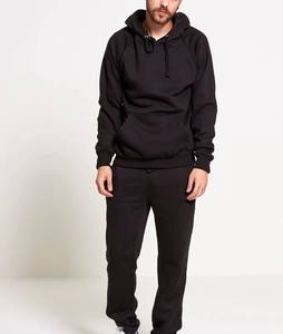 Conjunto Deportivo 2 en 1 para Hombre, con Capucha, Color Negro, Manga Larga, Pantalones Deportivos Casuales de Algodón, Corte Regular, con Bolsillos Laterales, para Invierno - Product Image 4