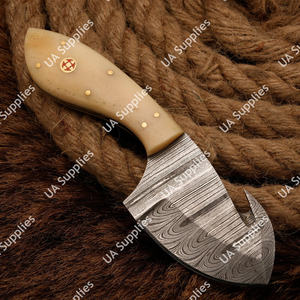 Couteau de chasse, de camping et de pêche de qualité industrielle, lame en acier Damascène ultra-affûtée, poignée en os de chameau, idéal pour l'EDC - Product Image 3