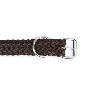 Genuine leather dog collar designed with <b>braided</b> pattern for strength comfort and long term use in very wholesale price - Product Image 2