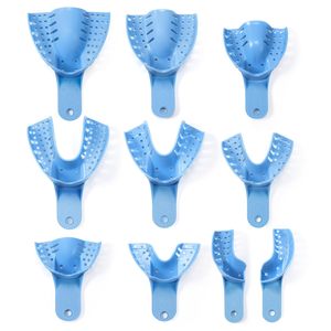 Juego Profesional de 10 Bandejas Desechables Azules para Impresiones Dentales |   Kit de Bandejas de Plástico Rígido Perforadas para Clínicas Dentales - Product Image 1
