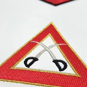 Captain Royal Arch Chapter apron red <b>machine</b> embroidery masonic apron fraternal regalia ceremonial apron - Product Image 1