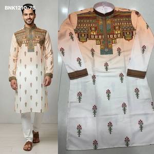 Ocassional Wear Latest Collection Rayon with Printed Design <b>Man's</b> <b>Kurta</b>-Payjama Collection Online Shopping India - Product Image 4