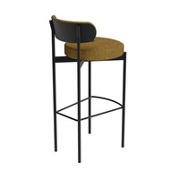 Chaise haute de style européen moderne, revêtement en tissu, pieds en métal, tabourets de bar de luxe en gros, pour restaurant en plein air
