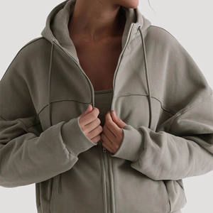 Sudadera con Capucha Extra Grande con Cierre, Color Rosa Sólido, Diseño con Bolsillos de Felpa, Ropa Casual de Otoño para Hombre - Product Image 3