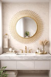 Handmade Gold Sunburst <b>Wall</b> <b>Mirror</b> Decorative <b>Round</b> Metal Frame <b>Mirror</b> for Home Decor gold finish <b>mirror</b> stylish <b>wall</b> decor - Product Image 5