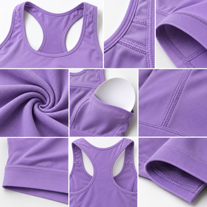 Maßgefertigter Damen Racerback Sport-BH Hochelastisch Atmungsaktiv Schnelltrocknend Gepolsterter Fitness-Yoga-Workout-BH OEM Private Label - Product Image 3