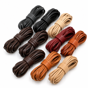 Cordon plat en cuir véritable de qualité supérieure pour la fabrication de bracelets, accessoires de bijouterie, lacets, projets de bricolage, plusieurs largeurs - Product Image 2