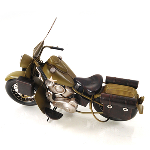 Motocicleta Amarilla de 1942, Modelo a Escala 1:12, Motocicleta Retro de Metal Verde Militar para Decoración del Hogar, 30.5Lx12.06Wx22.22H cm - Product Image 2