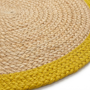 Alfombra de Yute 100% Orgánico Trenzada a Mano, Forma Ovalada, Antideslizante, Ecológica, Estilo Bohemio a Rayas, Pelo Corto, Grosor Medio, para el Hogar - Product Image 2