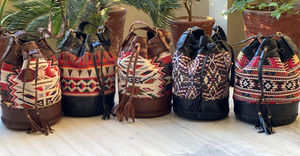 กระเป๋าหนังหูรูดของผู้หญิง,กระเป๋าสะพายไหล่ผ้าแจ็คการ์ดแฮนด์เมดมีสไตล์ - Product Image 6