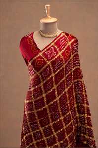 Pure Gajji Silk Bandhani Ghatchola <b>Saree</b> For Traditional Wear - Product Image 1