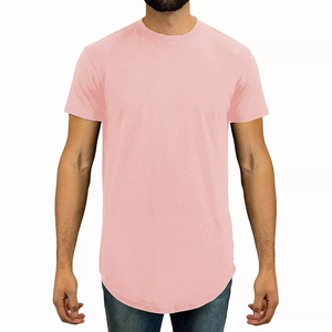 Camiseta de Manga Corta para Hombre, Cuello Redondo, Color Rosa, Corte Regular, Informal, Color Sólido, Algodón Tejido, Diseño Liso - Product Image 1