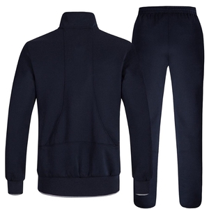 ชุดวอร์มสีน้ำเงินกรมท่าแบบ unisex เสื้อแจ็คเก็ตซิปยาวเต็มตัวพร้อมกระเป๋าข้าง สไตล์สปอร์ต เหมาะสำหรับใส่ในฤดูใบไม้ร่วง ทรงปกติ - Product Image 2