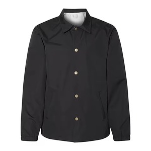 Breathable Best Selling Black Solid Color OEM Custom Lightweight Customized Design Zipper Up Men <b>Coaches</b> Jacket For Online Sale - Product Image 1