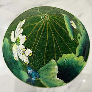 Sombreros de sol cónicos para mujer, accesorios de verano, sombrero de bambú y hoja de loto, la más alta calidad, non la - Product Image 3