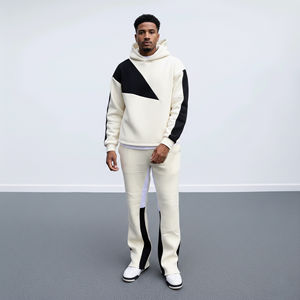 Ensemble 2 pièces pour homme, logo imprimé personnalisé OEM, poids moyen, vente en gros, haute qualité, 100% coton, 2 tons, streetwear ample, survêtement d'hiver - Product Image 6