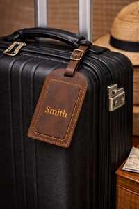 ป้ายแท็กกระเป๋าเดินทางหนังแท้ขายส่ง ป้ายปิดข้อมูลส่วนตัว ป้ายกระเป๋าเดินทาง ป้ายโลโก้สั่งทำ ป้ายติดกระเป๋าเดินทาง รุ่น LMP-0303 - Product Image 5