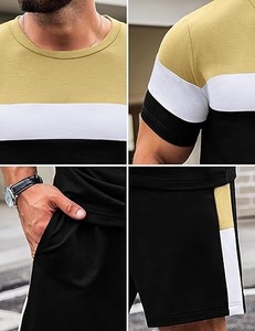 Ensembles courts pour hommes, deux pièces, décontractés d'été, t-shirts à manches courtes et shorts, ensembles à prix de gros - Product Image 2