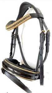 Brida para Caballo con Adornos de Diamantes de Imitación, Conjunto de Brida Ecuestre de Cuero para Exhibición y Entrenamiento - Product Image 2