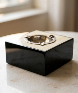 Handcrafted Eco-Friendly Resin Inlay & Metal Classic Design Cigar Ashtray Premium Square Smoking Accessory Office and Home Decor - Product Image 5