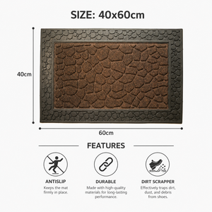 พรมเช็ดเท้าหน้าประตู TerraStone โพลีโพรพิลีน ลายกรวด พร้อมกรอบยาง - Product Image 3