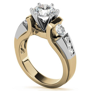 แหวนหมั้นเพชรทรงกลมเจียระไนแบบบริลเลียนท์ ทองคำแท้ 14K เพชรเพาะเลี้ยงในห้องปฏิบัติการ รับรองโดย IGI คุณภาพ VS1 สำหรับผู้หญิง - Product Image 3