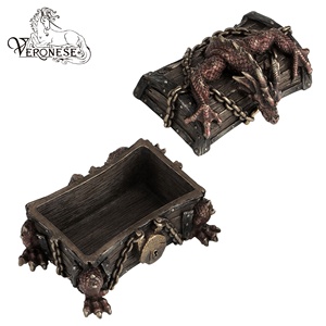 VERONESE DESIGN-BOÎTE À BIELLETS PENTAGRAMME VACHE OCCULTE-DÉCORATION MAISON ARTISANAT EN RÉSINE - Product Image 4