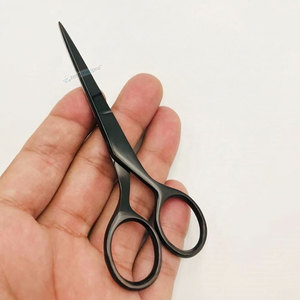 Pince à épiler cosmétique pour sourcils en acier inoxydable durable, noire, avec ciseaux, logo personnalisé, outils de maquillage - Product Image 3