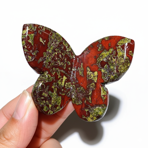 Venta al por mayor de piedra de sangre de dragón natural, alas de mariposa 3D talladas en cristal, piedra energética, espécimen mineral curativo, decoración de oficina - Product Image 2