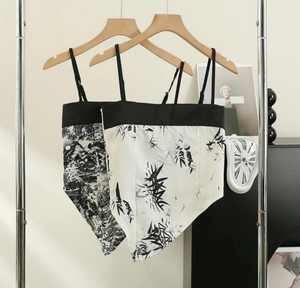 Haut court vintage sans coutures pour femme avec soutien-gorge intégré, en satin respirant, idéal pour l'été - Product Image 3