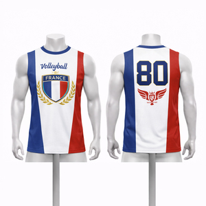 Maillot de volley-ball personnalisé de style japonais pour hommes, sans manches, imprimé par sublimation, uniforme d'équipe, respirant, à séchage rapide, t-shirt de sport - Product Image 2