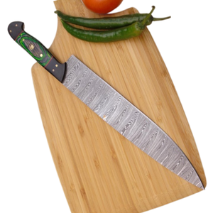 Cuchillos de Chef Forjados a Medida con Hoja Ancha de Acero, Acabado Decorativo Martillado y Cómodo Agarre de Madera para Cortar Carne - Product Image 6