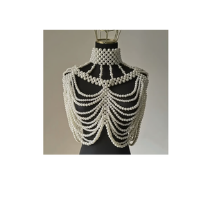 Collier de perles blanches au design magnifique, idéal pour les cadeaux d'anniversaire, collier de perles à porter sur l'épaule - Product Image 6