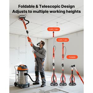 Levigatrice Elettrica per Cartongesso 950W, 7 Velocità Variabili 1000-2300 RPM, Strumento 2-in-1 per Rimozione Soffitti a Popcorn con LED a Doppio Pannello, Trituratore e Sminuzzatore - Product Image 6