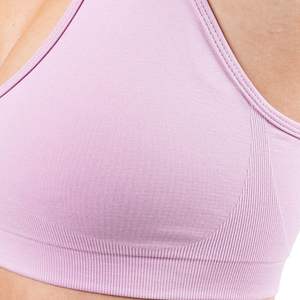 Top Deportivo Corto para Mujer con Logotipo Personalizado, Color Lila Rosado, Cuello Redondo, Sin Costuras, Acanalado, para Entrenamiento, Gimnasio, Ropa Deportiva, Venta al Por Mayor - Product Image 4
