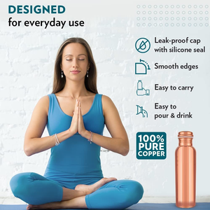 Premium Double Wall Eco-Friendly <b>Copper</b> <b>Drinking</b> <b>Bottle</b> Smooth Finish Easy Grip for Comfortable Everyday Use Buy Direct Supplier - Product Image 5