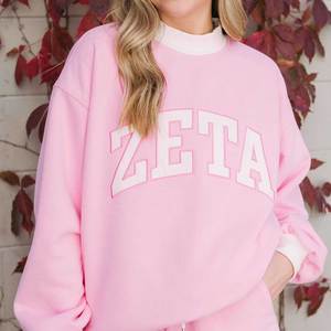 Achetez un sweat-shirt en molleton 100% coton épais avec logo personnalisé, couleur personnalisée, pour femmes, brodé, à épaules tombantes, col montant, style oversize - Product Image 5