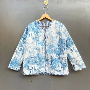 Edredón Acolchado Hecho a Mano en India, 100% Algodón Ecológico, Antiarrugas, Transpirable, de Secado Rápido, con Estampado Digital y Bolsillo Frontal, para Otoño/Invierno - Product Image 1