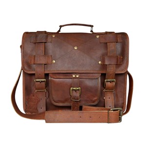 Men Genuine Leather Laptop Briefcase, Business Office Messenger Bag, Professional Shoulder Work Bag - Product Image 1
