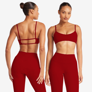 Ensemble de yoga taille haute avec logo personnalisé pour femme, tenue de sport deux pièces, soutien-gorge de sport et leggings sans couture, vêtements de fitness pour l'entraînement - Product Image 5