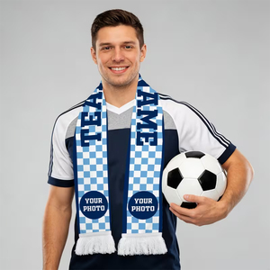 Écharpe de club de football unisexe personnalisée, chaude pour l'hiver, en laine acrylique pure tricotée, avec service OEM, écharpe en soie personnalisée - Product Image 2