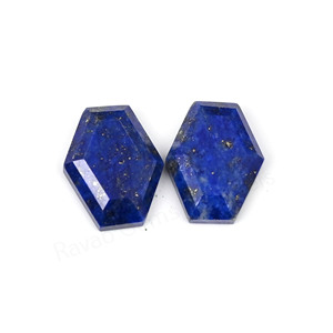 Best Selling <b>Lapis</b> <b>Lazuli</b> Hexagon Shape Step Cut High Polish 10x16mm Loose Cabochon Gemstone Jewelry Making Pendant Earrings Set - Product Image 1
