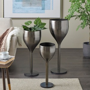 <b>Large</b> Metal Planter <b>Pot</b> With Stand Decorative Iron Flower <b>Pot</b> For Indoor Outdoor Garden Balcony Patio And Home Use - Product Image 5