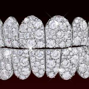 Juego de Grillz de Joyería Dental con Moissanita Certificada, Plata de Ley 925, Engaste de Garra Personalizado, Estilo Hip Hop, para Dientes Superiores e Inferiores, Compromiso - Product Image 4