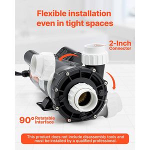 Pompa per Spa Sundance 2 HP a 2 Velocità per Vasche Idromassaggio, Porta da 2 Pollici, 139.5 GPM Alta Velocità e 66.5 GPM Bassa Velocità, 115V 60Hz, Telaio 48 - Product Image 3